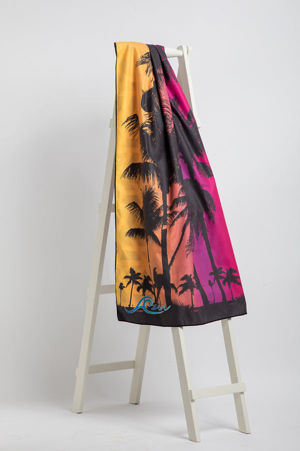 Sundowner Print Suede Beach Towel