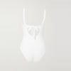Jacquard Brilliant White Tie Back Plus Size One Piece