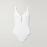 Jacquard Brilliant White Tie Back Plus Size One Piece