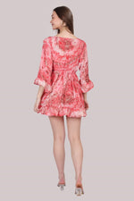 Red Printed Cover-up Kimono