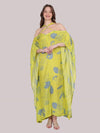 Printed Off Shoulder Long Kaftan