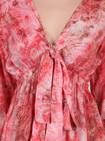 Red Printed Cover-up Kimono