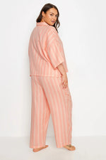 Plus Size Stripe Print Pyjama Set