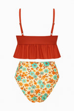 Ruffle Plus Size Tankini Set With Bunny Bow