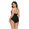 Halter Cut Out Floral Plus Size One Piece