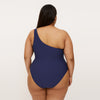 Rouched One-Shoulder Plus Size Swimsuit