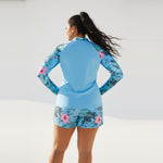 Plust Size Long Sleeve Tankini Set with Shorts