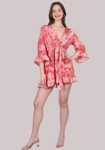 Red Printed Cover-up Kimono