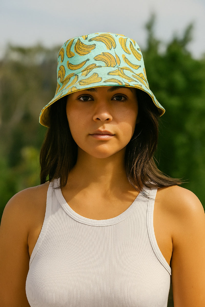Reversible bucket hat - Banana Print