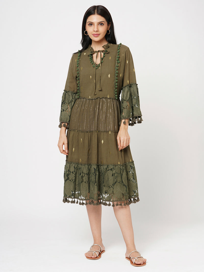 Dolce Vita - Midi In Olive Green