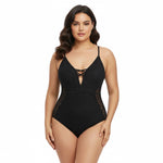 Lace Cutout Tie Back PLUS SIZE One Piece