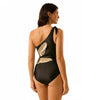 Tropical Print One-Shoulder Swimsuit