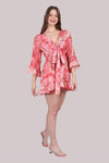 Red Printed Cover-up Kimono