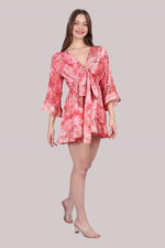 Red Printed Cover-up Kimono