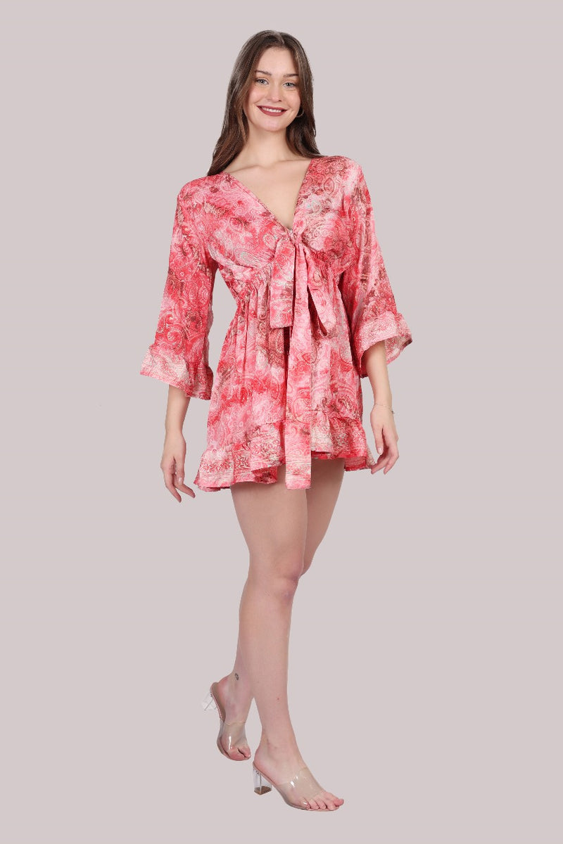 Red Printed Cover-up Kimono
