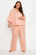 Plus Size Stripe Print Pyjama Set