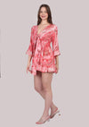 Red Printed Cover-up Kimono