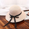 Ribbon Straw Bucket Sun Hat