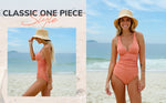 Textured V Neck Shirring Monokini