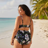 Large Ditsy Ruffled Plus Size Bikini Set