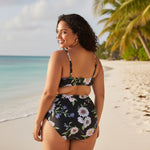 Large Ditsy Ruffled Plus Size Bikini Set