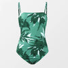 Green Leaf Ruched Strappy One Piece