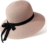 Ribbon Straw Bucket Sun Hat