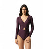 Boho Rhapsody Wrap Front Rashguard Swimsuit
