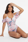 Floral Flounce Strappy Swimsuit