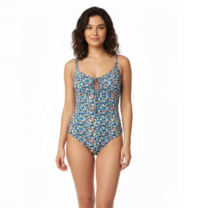 Floral Scoop Neck Swimsuit