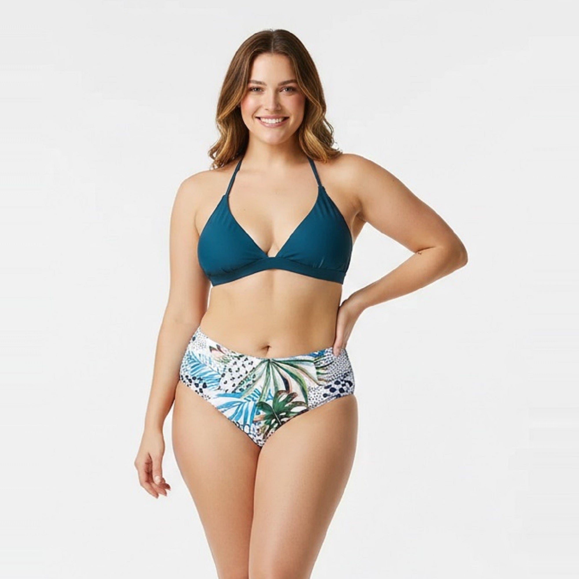 2017／Ocean Leaf Bikini Leaf Print Mid Rise Bikini Set – The Beach Company
