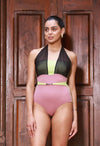 Night Mesh Halter Tie Swimsuit