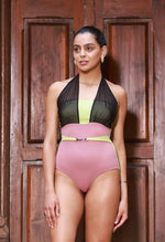 Night Mesh Halter Tie Swimsuit