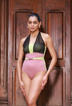Night Mesh Halter Tie Swimsuit