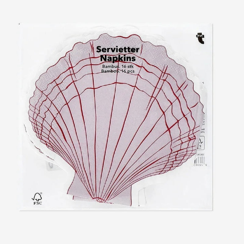 Pink Seashell napkins - 16 pcs