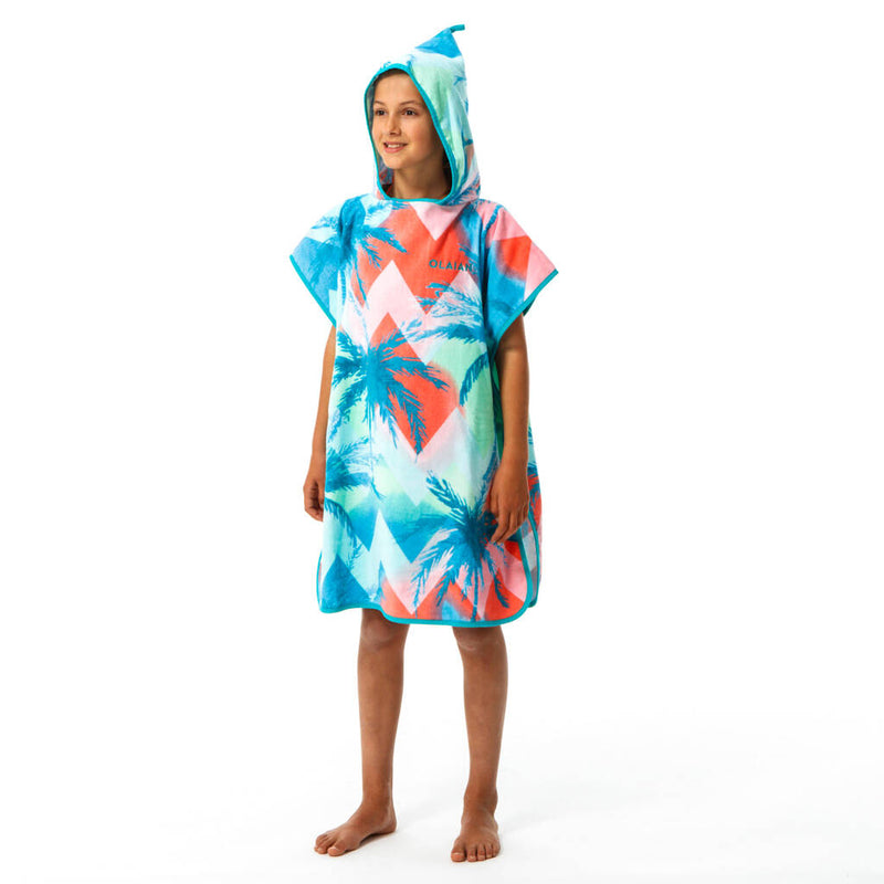 Kid's Surf Print Poncho with Hood