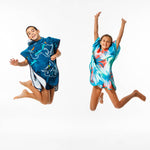 Kid's Surf Print Poncho with Hood