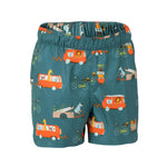 Dark Green Van Print Swim Shorts