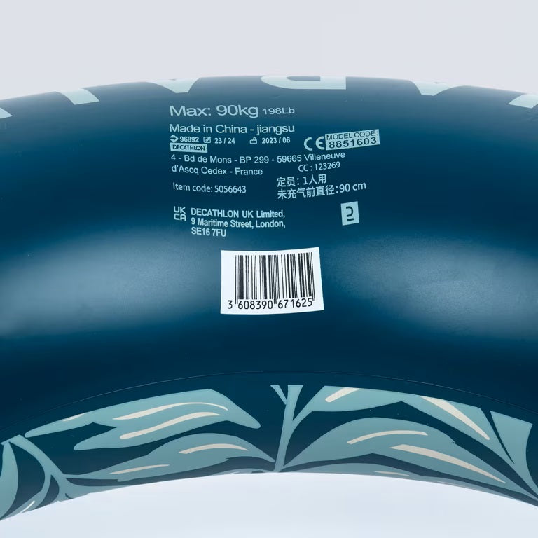 Large Inflatable Pool Ring with Comfort Grips 92cm
