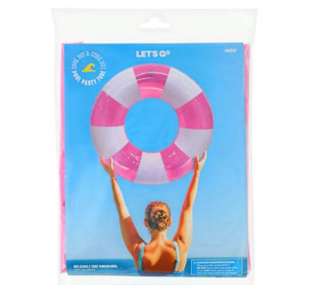 Let's Go Pool Party Tube - Pink Stripe – The Beach Company