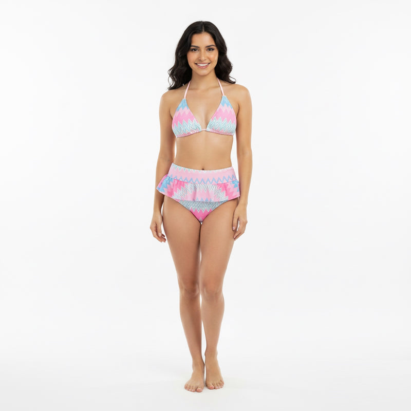Rainbow Skies Ruffle Mesh Bikini Set