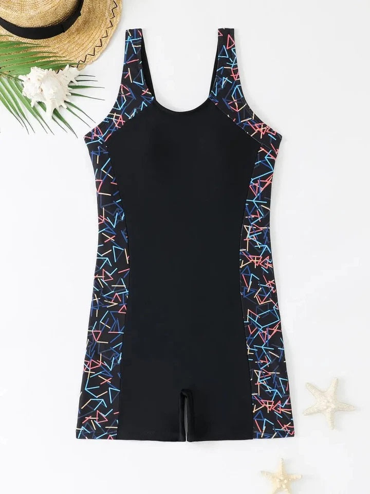 Scoop Neck Boyleg Swimsuit