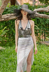 Shimmer Steel Gather Swimsuit