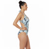 Palm Print Plus Size Swimsuit