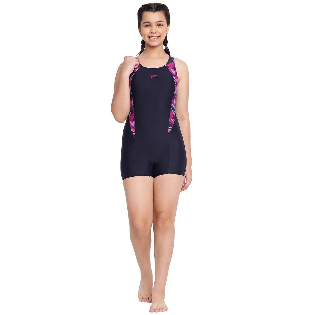 Speedo Hyperboom Splice Legsuit voor meisjes, chloorbestendig, sneldrogend, stretchstof, comfortabele pasvorm, 1 stuk legging (verpakking van 1 Speedo Hyperboom Splice Legsuit voor meisjes, chloorbestendig, sneldrogend, stretchstof, comfortabele pasvorm, 1 stuk legging (verpakking van 1