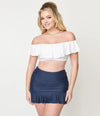 High Waisted Tummy Control Ruched Swim Skirt
