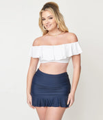 High Waisted Tummy Control Ruched Swim Skirt