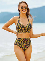 CHAIN PRINT HIGH WAISTED BIKINI SET FOR WOMEN ONLINE INDIA 