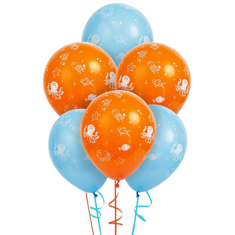Sea Creatures Latex Balloons (Pack of 6)