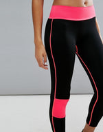 Zen Black Leggings with Coral Waist